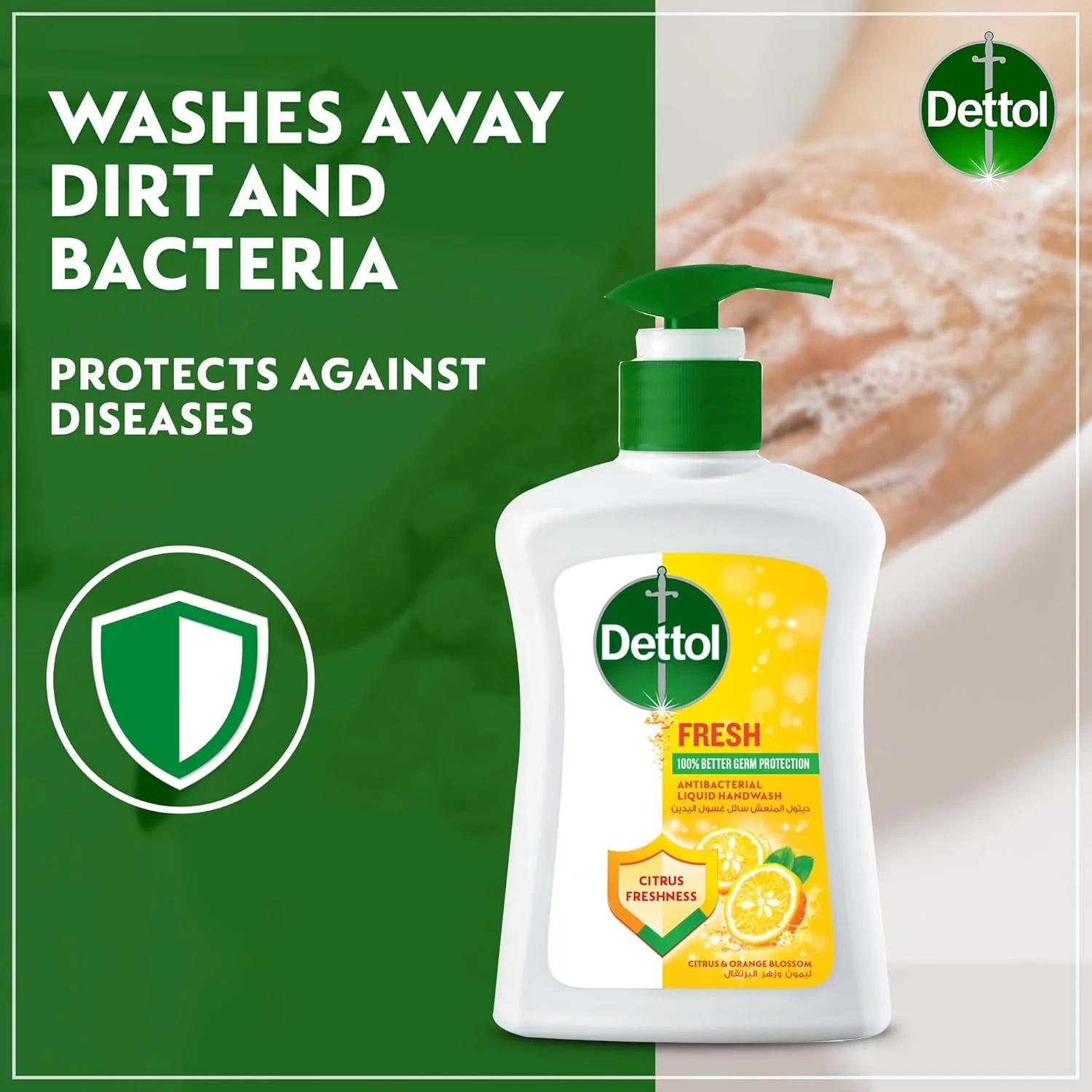 Dettol Fresh Liquid Handwash Pump, Citrus & Orange Blossom Scent, 200ml - Image 2