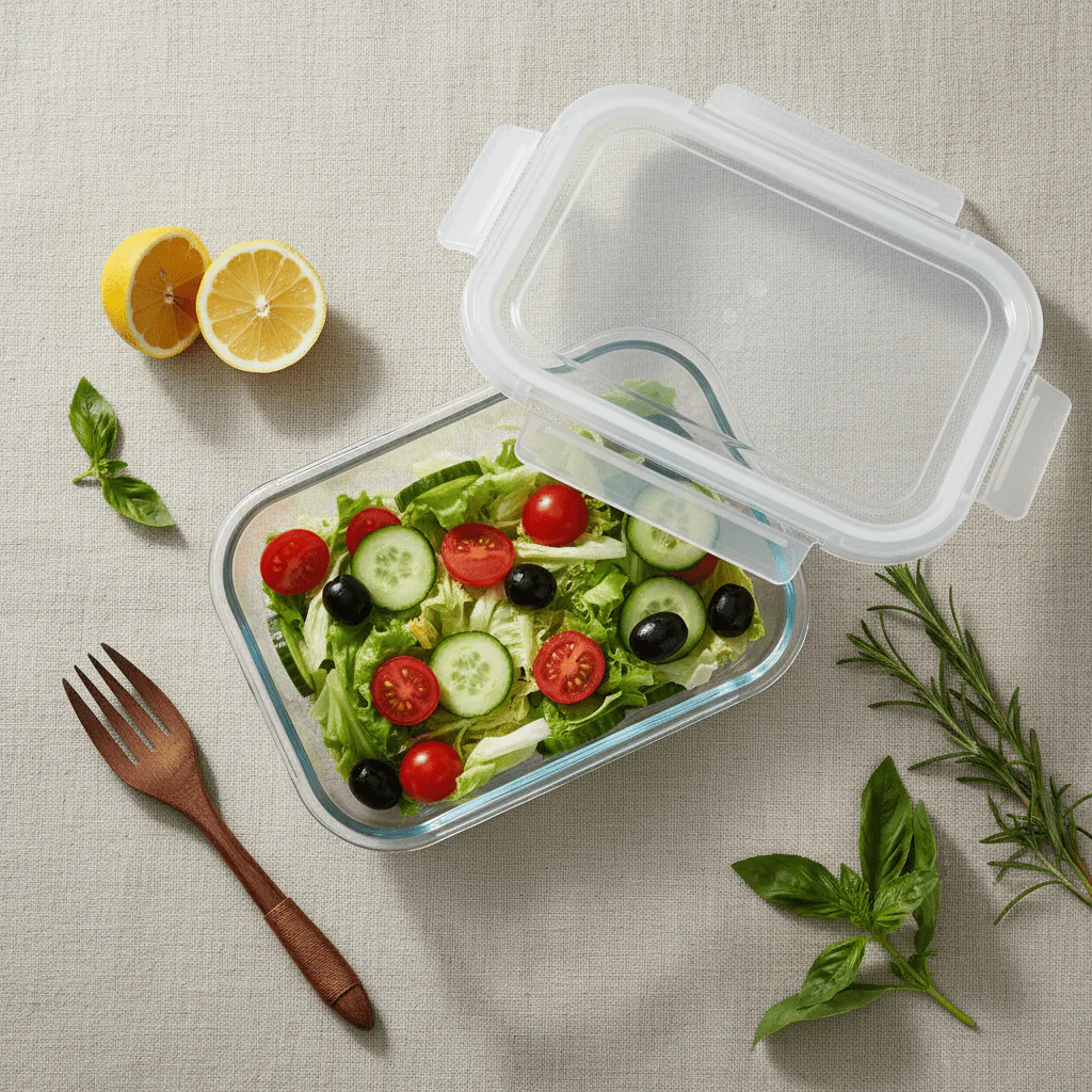 Rectangular Glass Food Storage Container with Airtight Plastic Lid – Large Capacity Meal Prep Box for Kitchen Organization – 1520 ml - Image 2