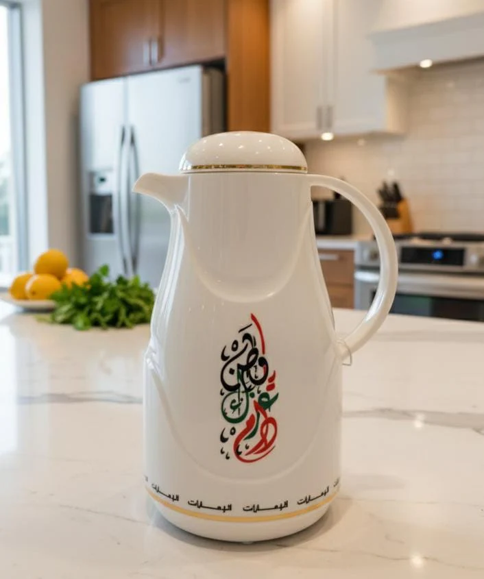 Rejal 0.5 Liter UAE Theme Vacuum Flask – White Body with National Design, Ideal for Gifts & Special Occasions - Image 2