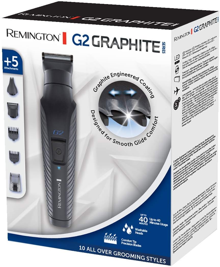 REMINGTON Hair Clipper, G2 Graphite Series with 5 Attachments, 10 All Over Grooming Styles - Image 4