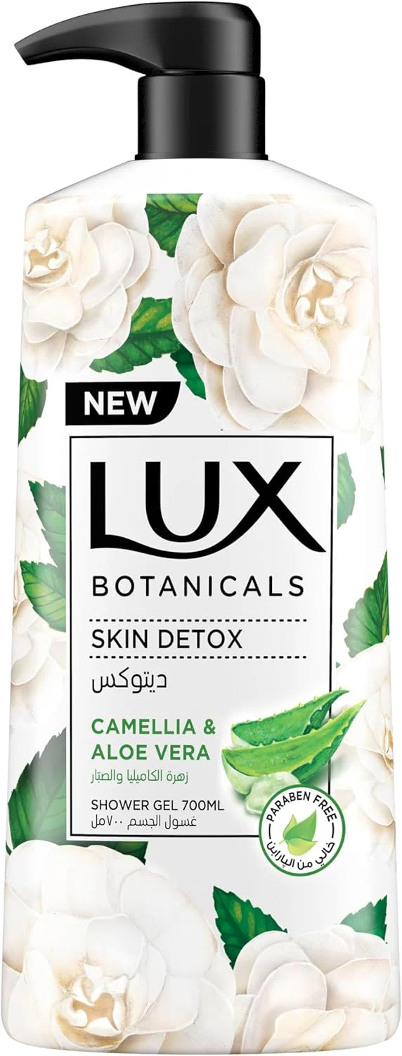 LUX Botanicals Perfumed Body Wash, Skin Detox, Camelia & Aloe Vera, with 100% natural extracts suitable for all skin types, 700ml