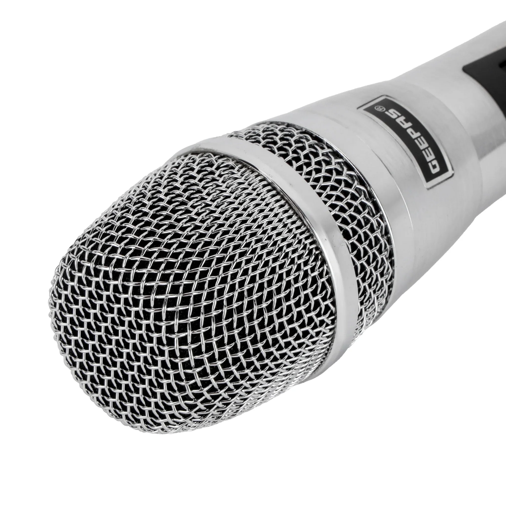 Geepas GMP15016 Dynamic Microphone | Sharp Sensitivity, Crystal-Clear Sound | 8m Cable, XLR Connector, Wide Frequency Range, Low Pass Filter | For Studio, Stage & Broadcasting | Silver - Image 2