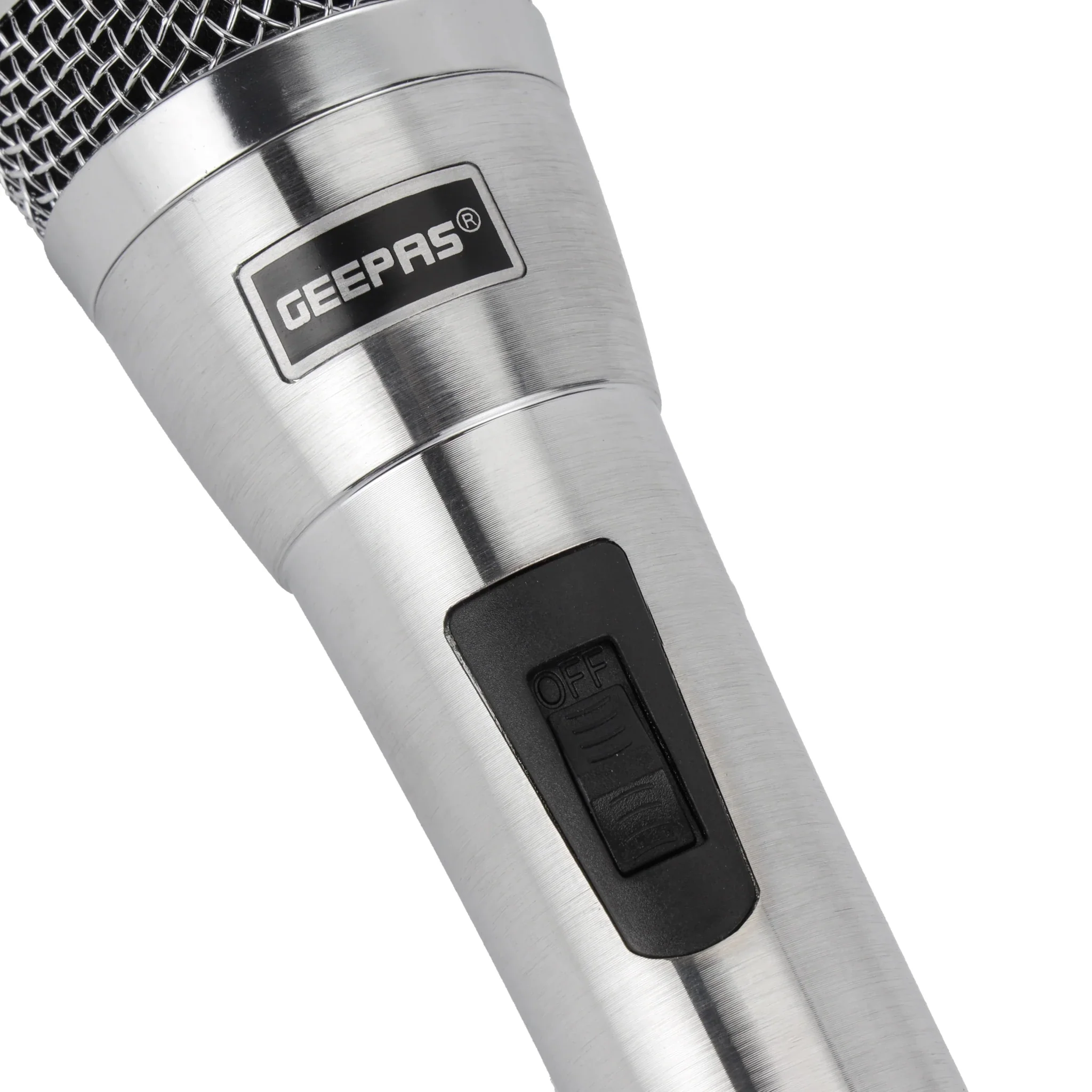 Geepas GMP15016 Dynamic Microphone | Sharp Sensitivity, Crystal-Clear Sound | 8m Cable, XLR Connector, Wide Frequency Range, Low Pass Filter | For Studio, Stage & Broadcasting | Silver - Image 3