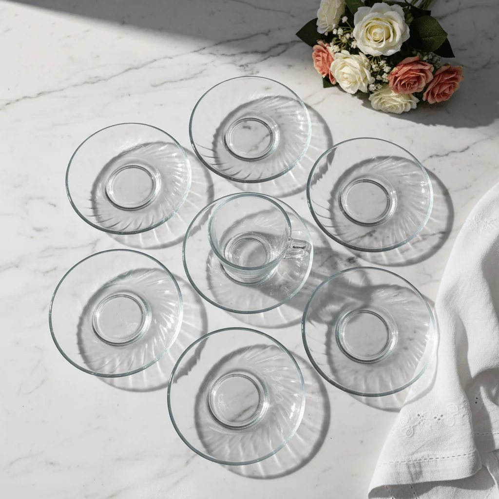 Rosella Plain White Saucers for Tea Cups & Coffee Cups – Durable Ceramic Saucer Set of 6 - Image 2