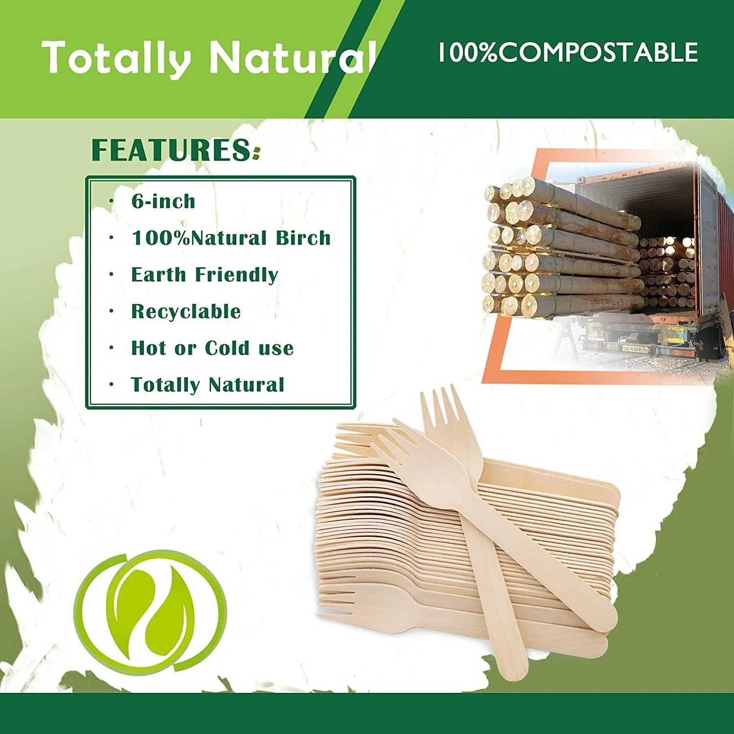 ROSY MOMENT 50pcs Disposable Wooden Fork 16cm - Image 3