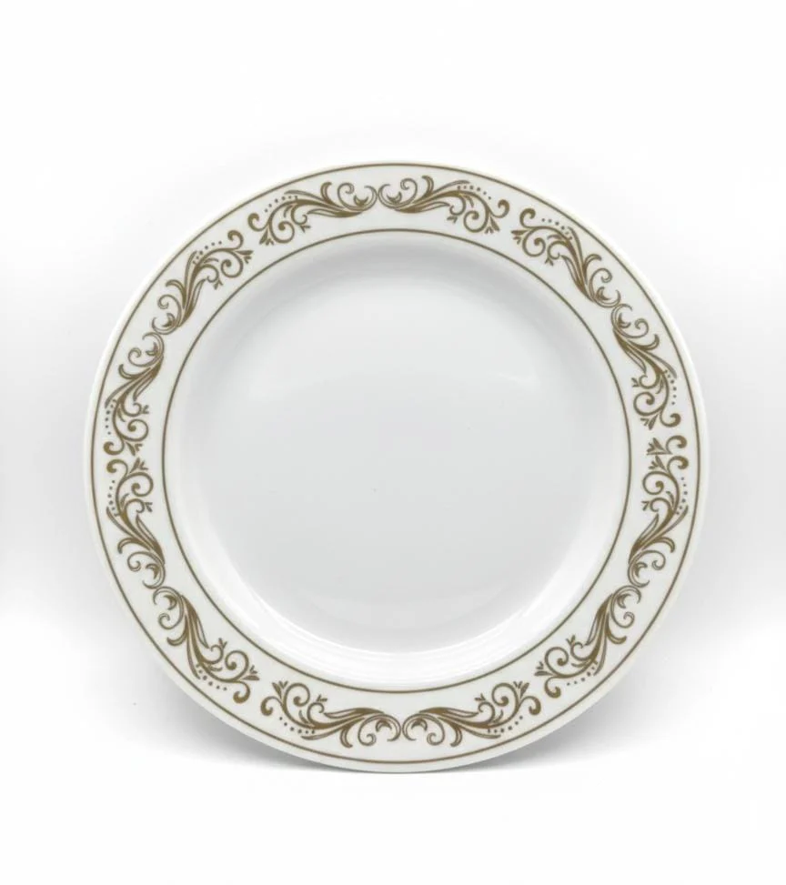 Rosymoment Premium 10" Heavyweight Disposable Plastic Plates – Golden Branches Border, 48g, Set of 10 Premium Decorative Plates - Image 2