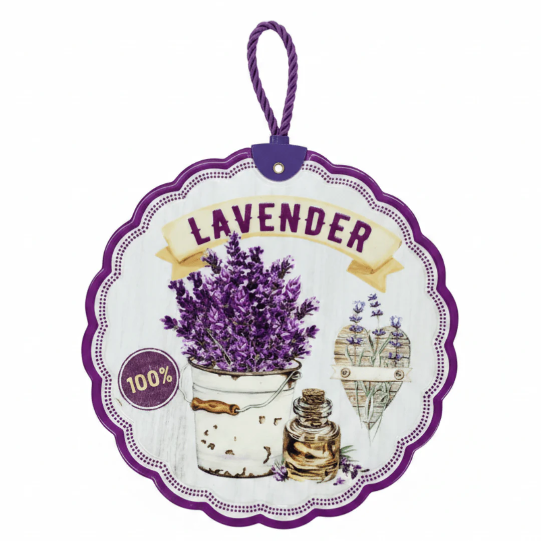 Lavender Round Ceramic Coaster | 20cm Scalloped Decorative Design