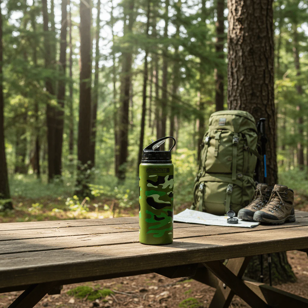 Royal Ford Army Green Stainless Steel Designer Water Bottle – 600 ml - Image 2