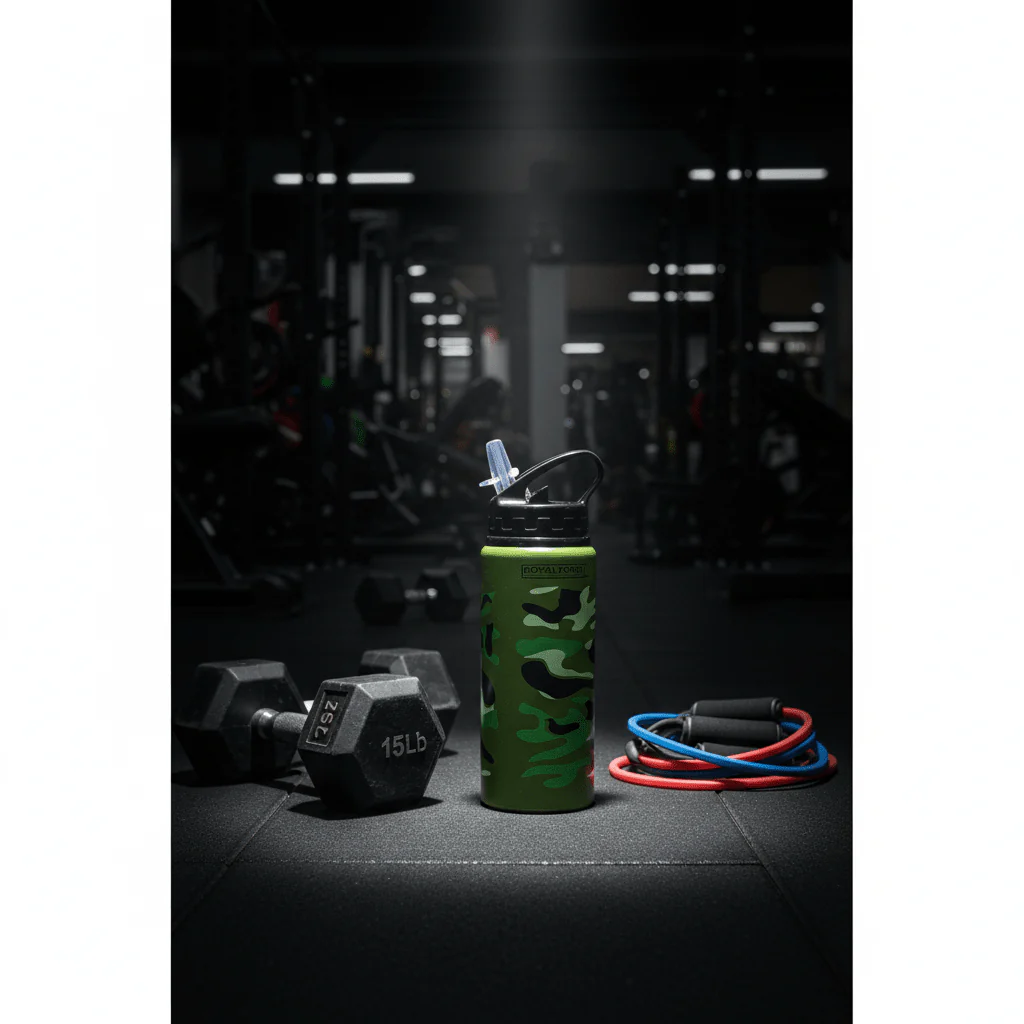 Royal Ford Army Green Stainless Steel Designer Water Bottle – 600 ml - Image 4
