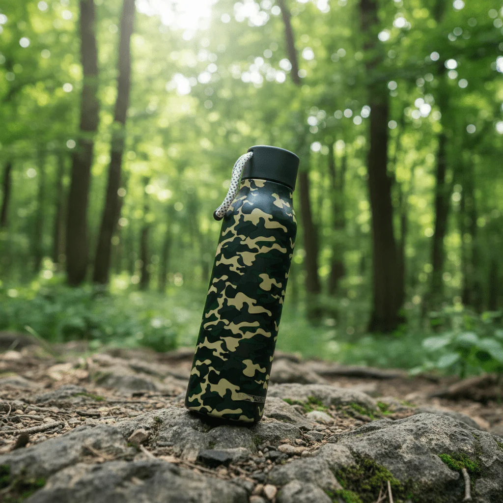 Royal Ford Army Green Stainless Steel Water Bottle with Black Leakproof Cap – 600 ml - Image 2