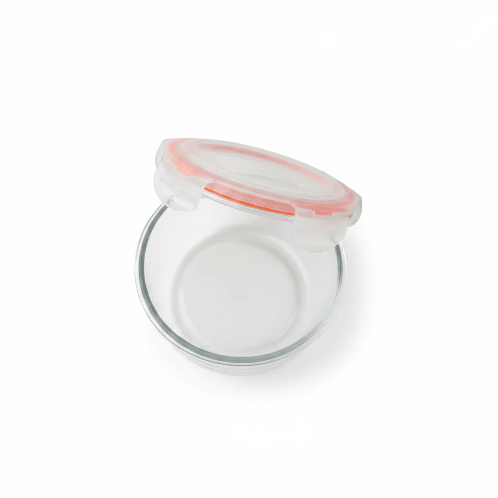 Royal Ford Compact Round Glass Food Storage Container with Secure Airtight Lid – Everyday Kitchen Use – 620 ml - Image 2