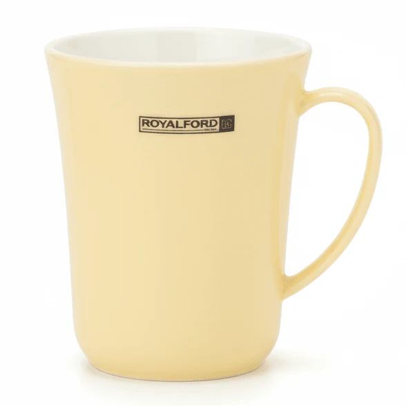 Royal Ford Elegant Acrylic Butter Yellow and White Mug 350 ml Stylish Coffee and Tea Mug for Daily Use