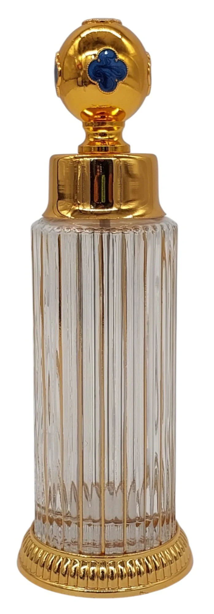 Royal Victoria Glass Perfume Bottle 8.4 Tola, Gold/Blue