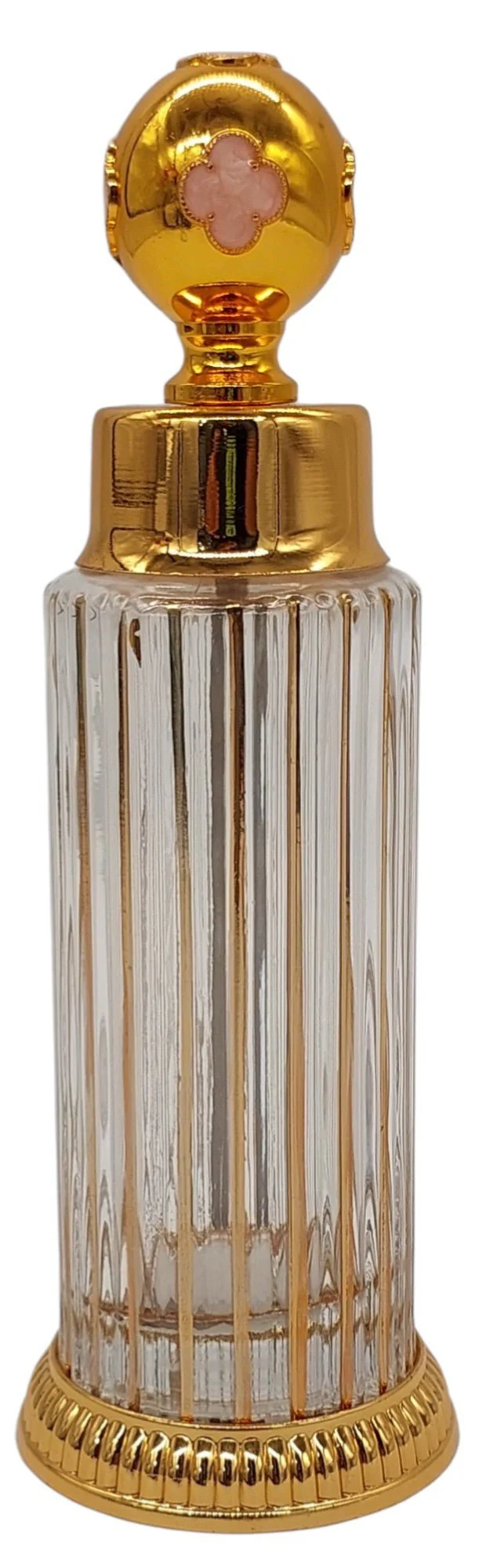 Royal Victoria Glass Perfume Bottle 8.4 Tola, Gold/Pink