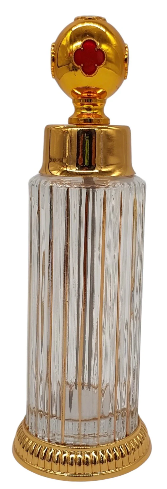 Royal Victoria Glass Perfume Bottle 8.4Tola, Gold/Red