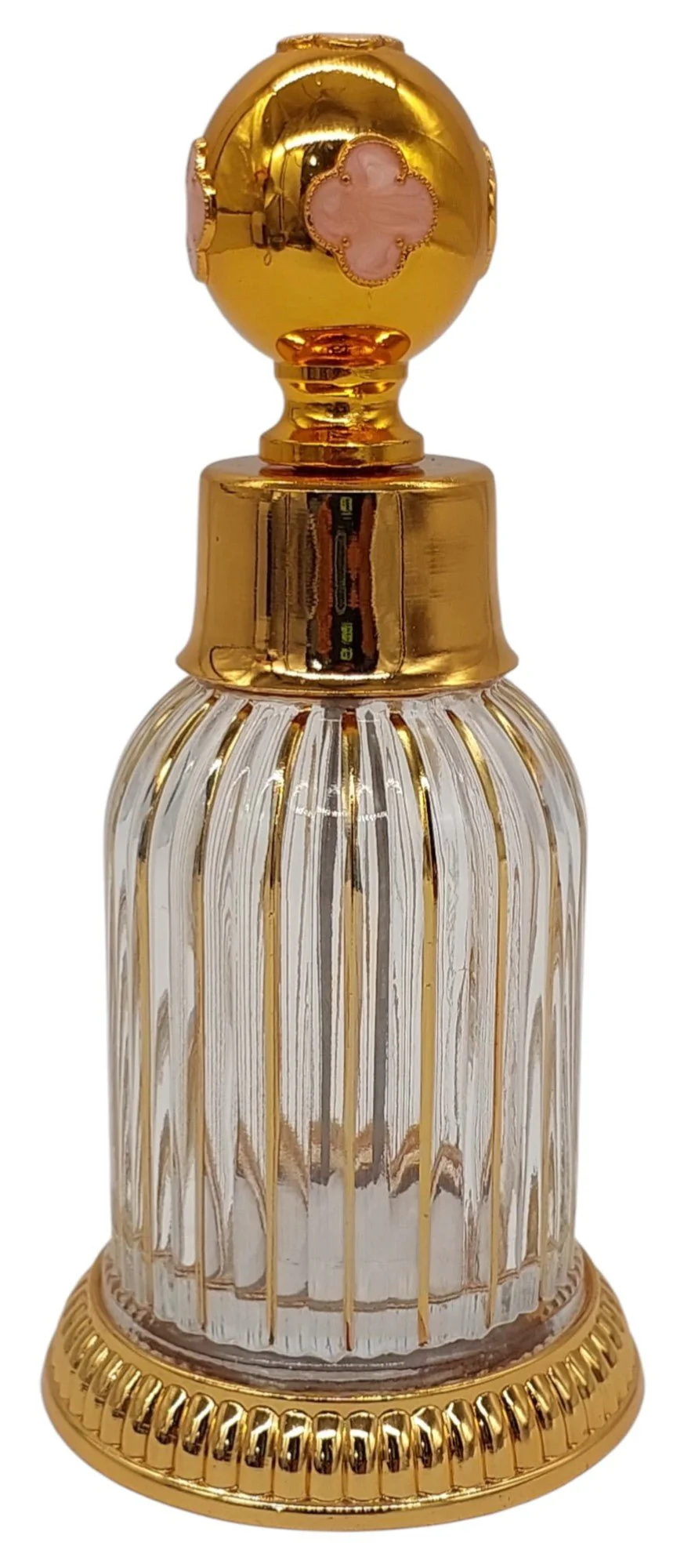 Royal Victoria Glass Perfume Bottle 6.4 Tola, Gold/Pink