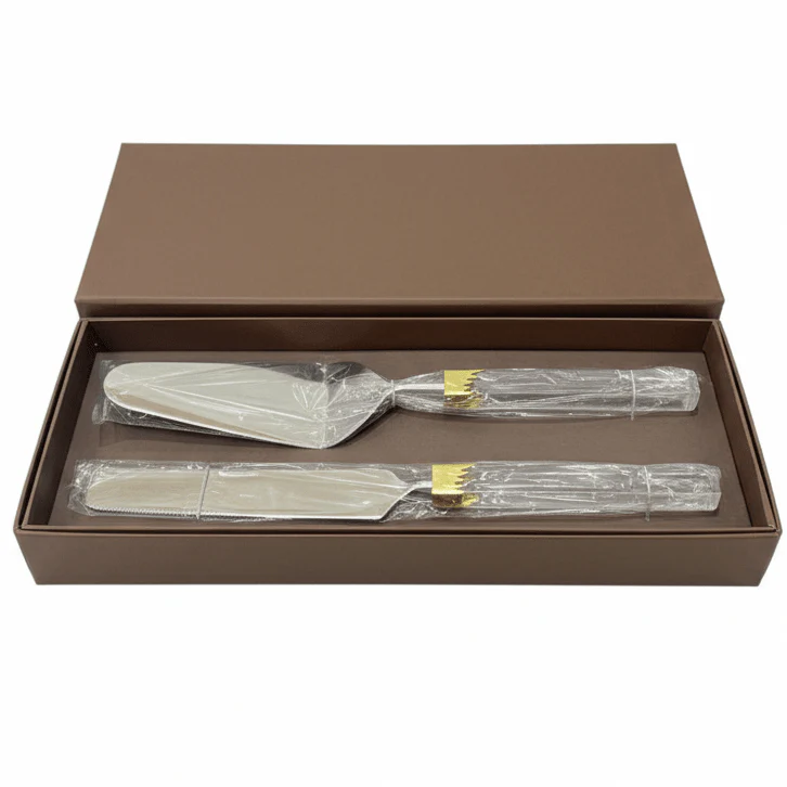 Royal Victoria Silver Salad Servers with Acrylic Handles (2 pcs) – Modern Design Serving Set 28×30 cm
