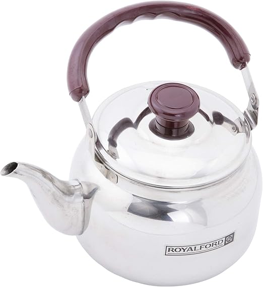 Royalford 2 Liter Stove Top Tea Kettle Ð Large Capacity Stainless Steel Stove-top Tea Pot - Tea Coffee Pot Ideal for Home Office & Hotel Ð Compact & Stylish Design with Heat Resistant Handle - Image 4