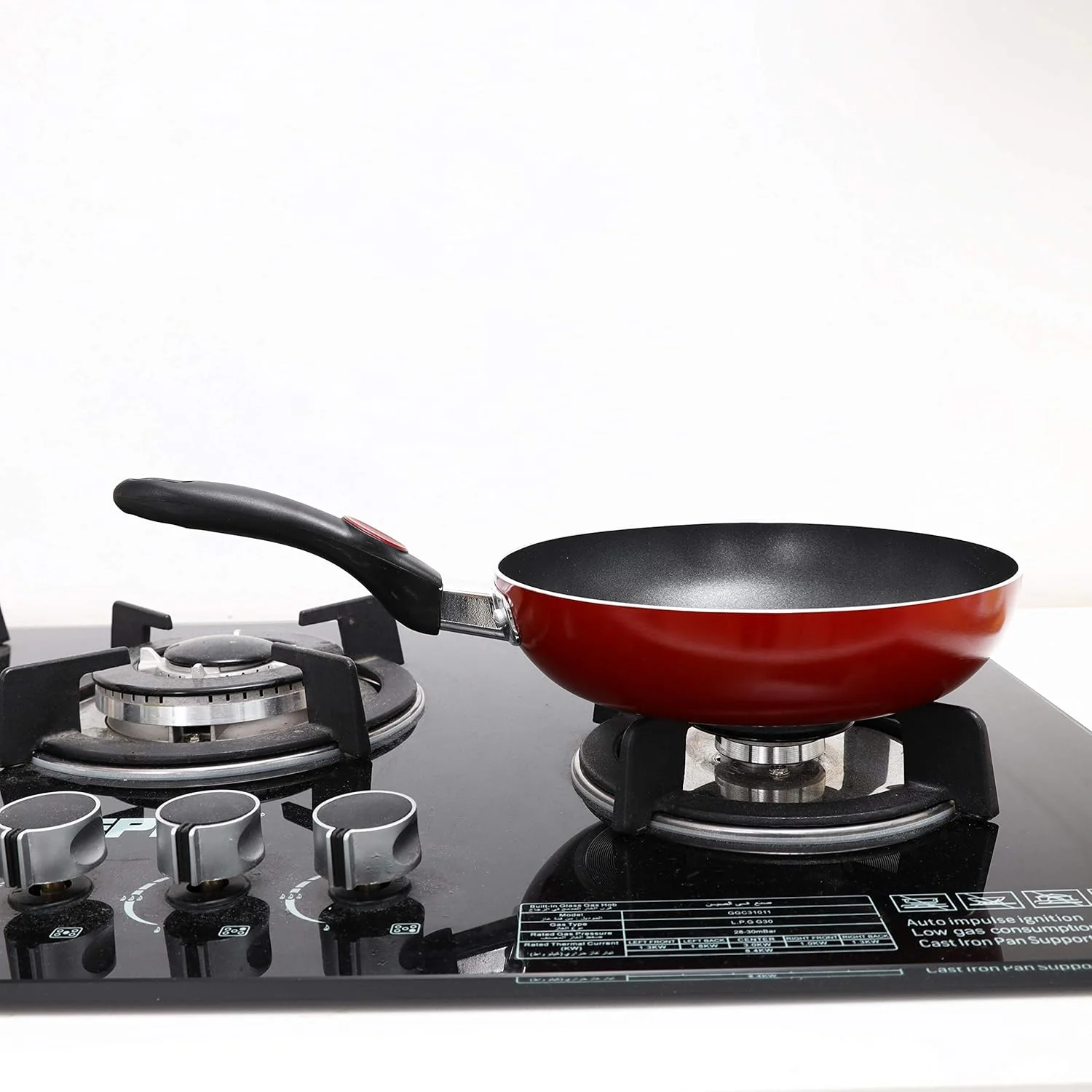 Royalford 22cm Elegant Non-Stick Fry Pan – Red Finish - Image 2