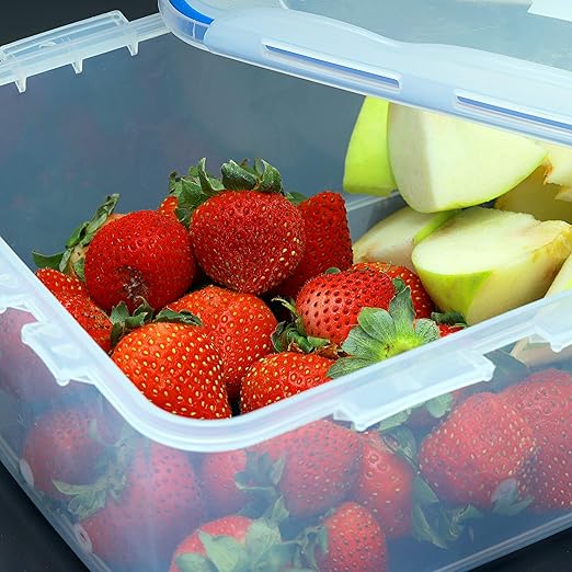 Royalford 2600ml Food Container |Transparent Meal Prep Container | BPA Free, Reusable, Airtight Food Storage Tray with Snap Locking Lid | Microwavable, Freezer & Dishwasher Safe| Bento Lunch Box - Image 2