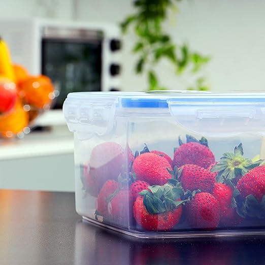 Royalford 2600ml Food Container |Transparent Meal Prep Container | BPA Free, Reusable, Airtight Food Storage Tray with Snap Locking Lid | Microwavable, Freezer & Dishwasher Safe| Bento Lunch Box - Image 3