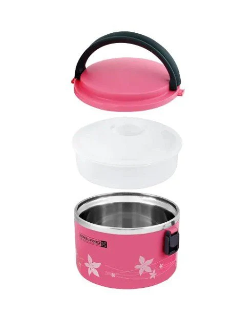 ROYALFORD 2in1 Lunch Box 1000ml, Stainless Steel, Pink- RF5651 - Image 2