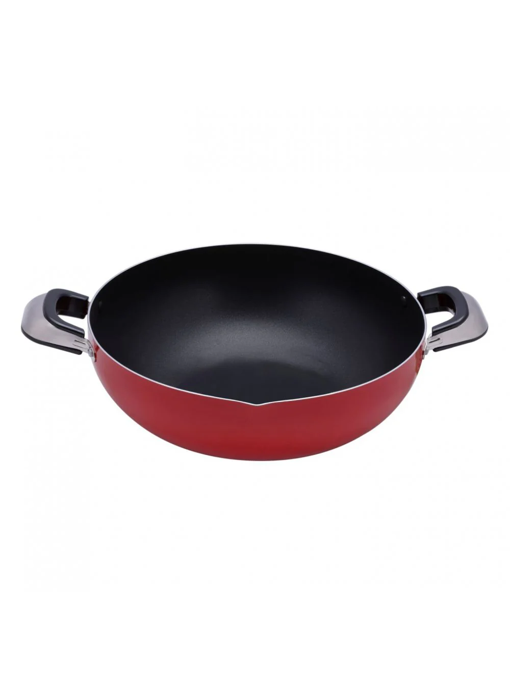 ROYALFORD 3 Layer Non-Stick Coating Kadai 30cm x 9.5cm, Heat Resistant Handle