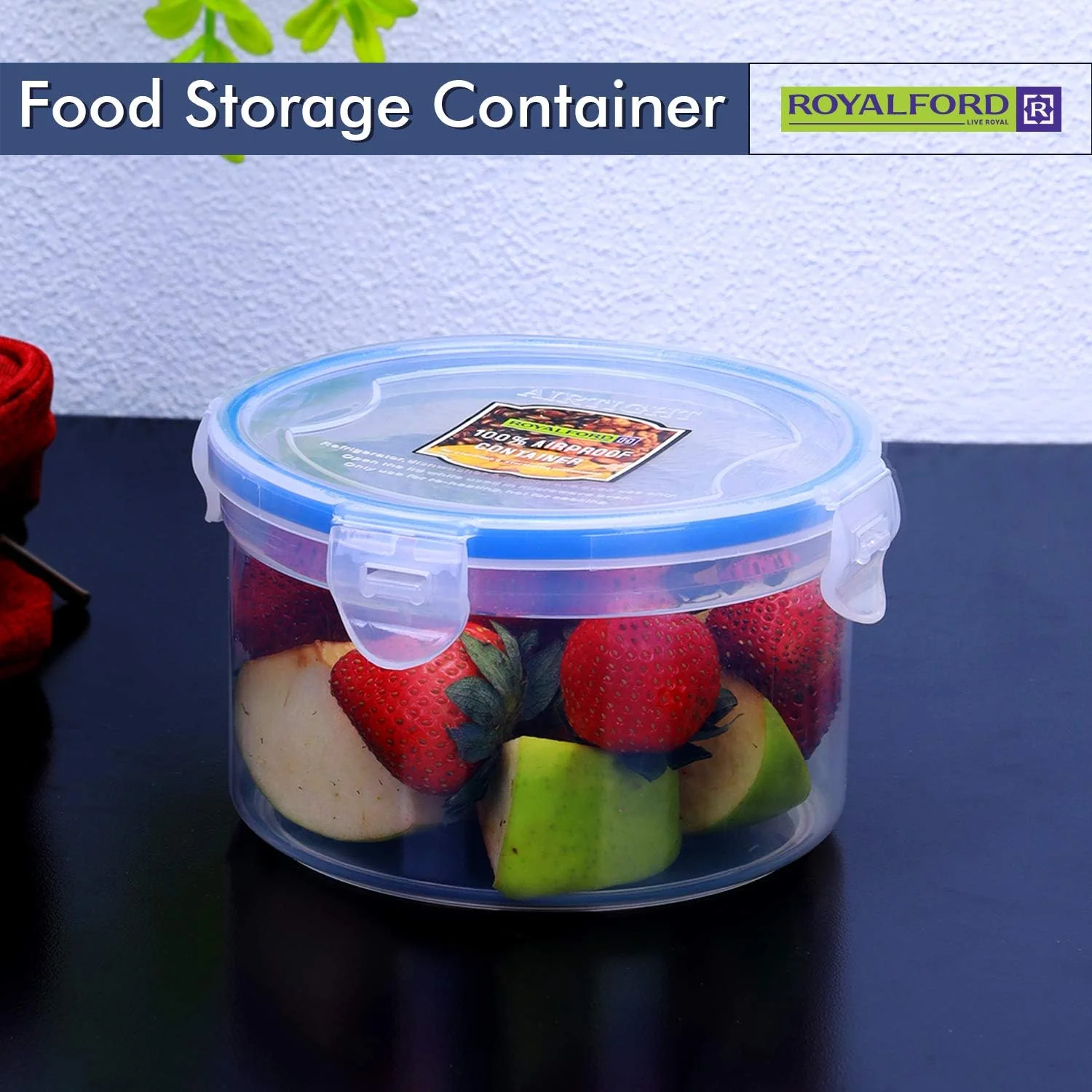 Royalford 300ml Meal Prep Container |Transparent Food Container | BPA Free, Reusable, Airtight Food Storage Tray with Snap Locking Lid | Microwavable, Freezer & Dishwasher Safe| Bento Lunch Box - Image 4