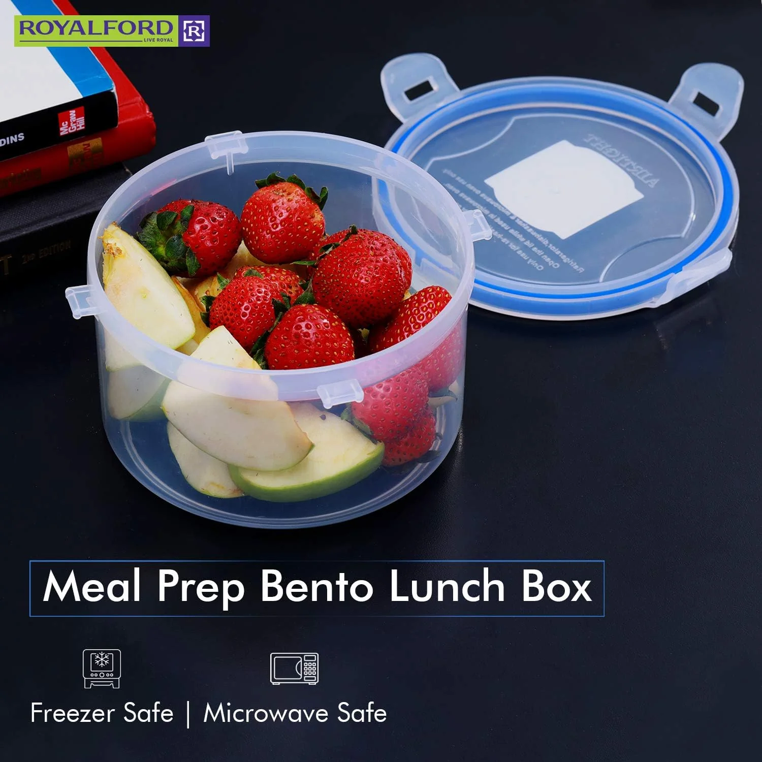 Royalford 300ml Meal Prep Container |Transparent Food Container | BPA Free, Reusable, Airtight Food Storage Tray with Snap Locking Lid | Microwavable, Freezer & Dishwasher Safe| Bento Lunch Box - Image 5