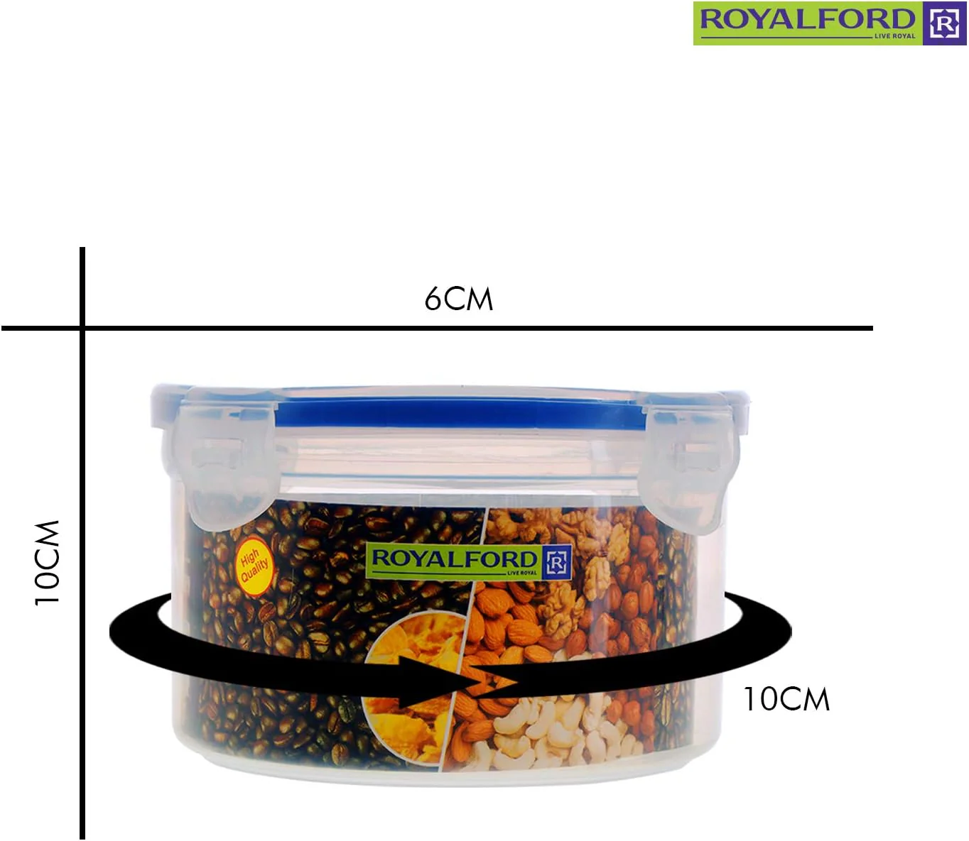 Royalford 300ml Meal Prep Container |Transparent Food Container | BPA Free, Reusable, Airtight Food Storage Tray with Snap Locking Lid | Microwavable, Freezer & Dishwasher Safe| Bento Lunch Box - Image 6