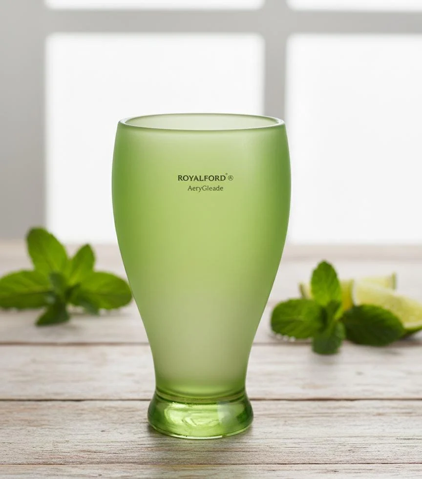 Royalford 400ml Acrylic Tumbler Green Color – Crystal Clear, Long-Lasting & Ideal for Refreshing Drinks