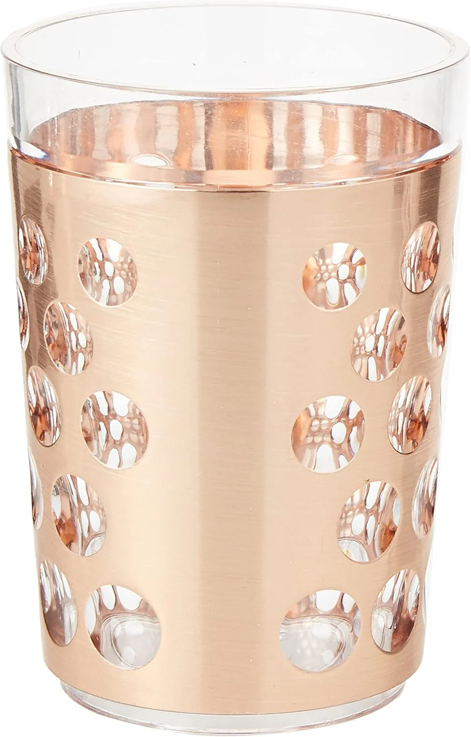 Royalford 400ml Transparent Acrylic Tumbler with Gold Border – Premium, Elegant & Perfect for Guest Serving - Image 2
