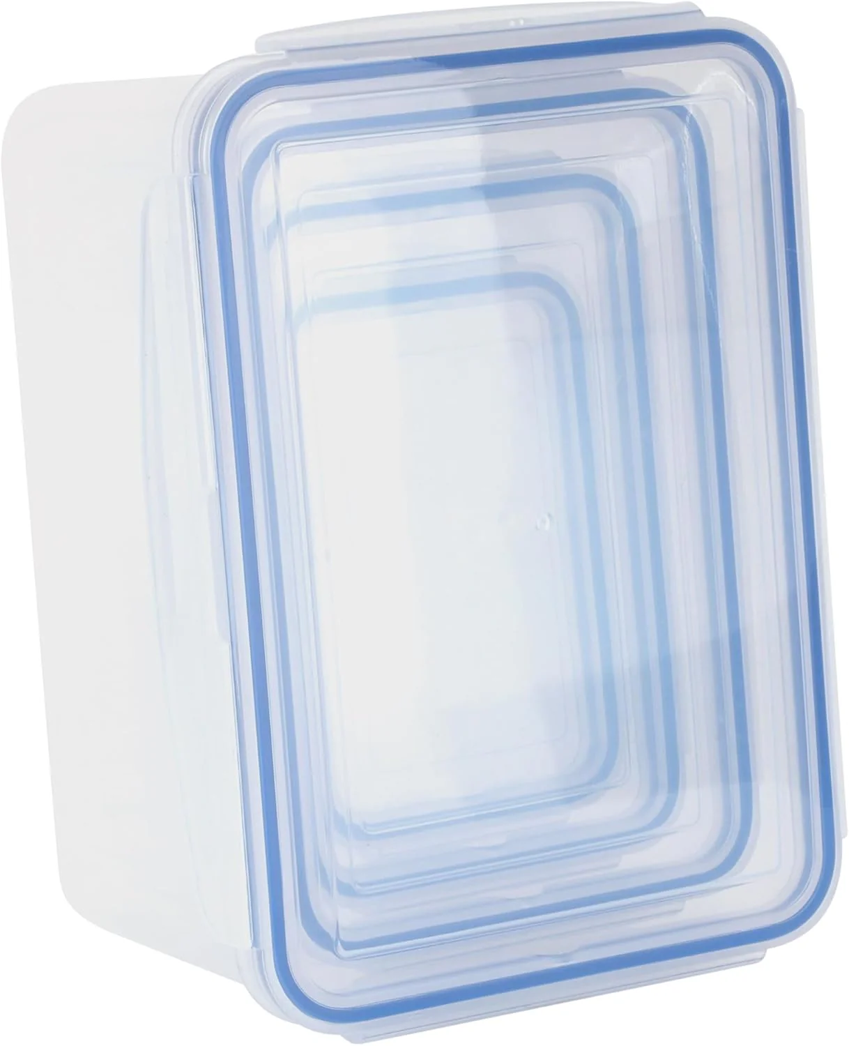 Royalford 4pcs Set of Food Storage Containers with Lid RF12630 Plastic Prep Containers Snap Locking Lids for Microwave Oven Fridge Dishwasher Safe 500ml, 1000ml, 2350ml, 3700ml Airtight Re-usable - Image 2