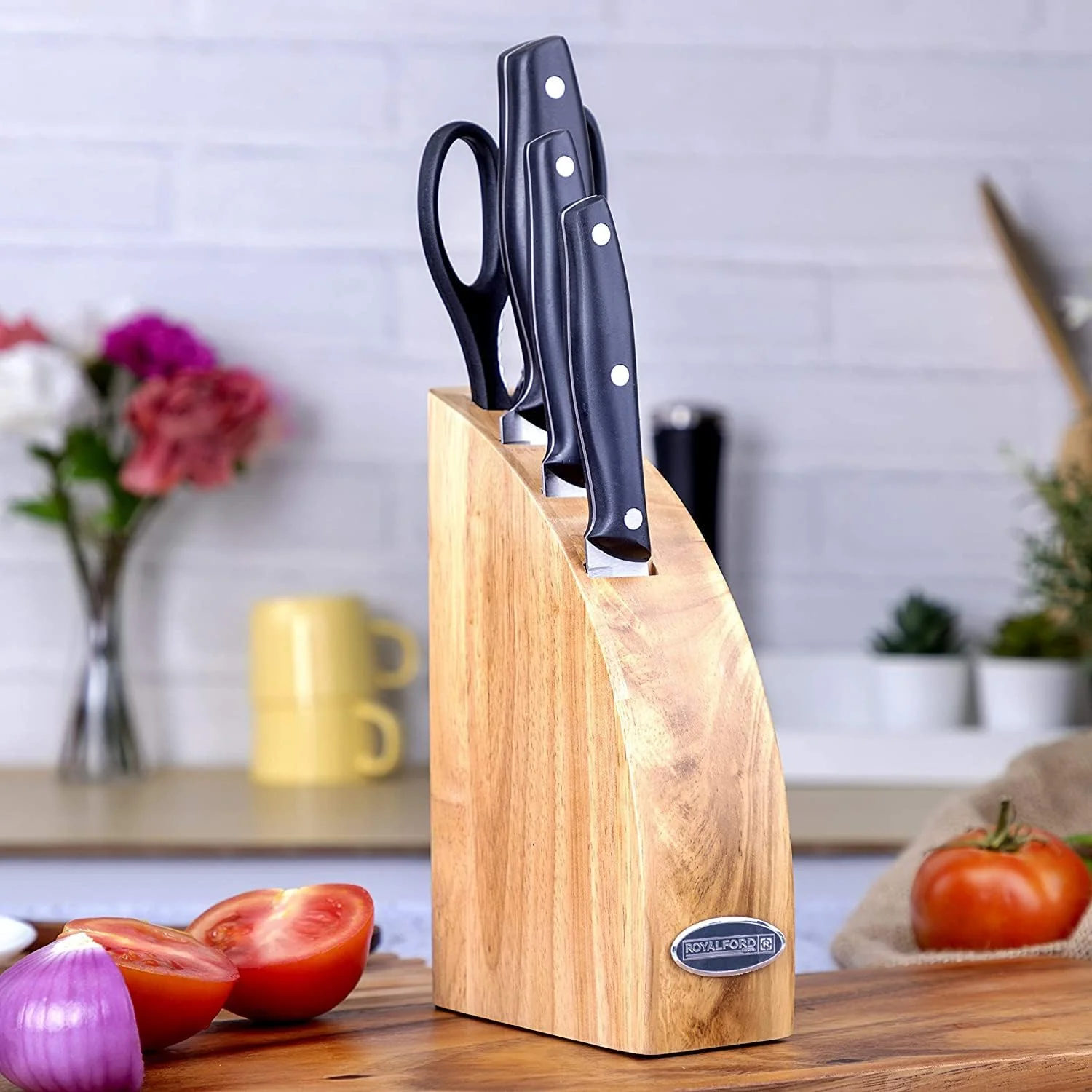 Royalford 5-Piece Kitchen Tool & Knife Set with Portable Block – Multi-Use Set (RF7011) - Image 3