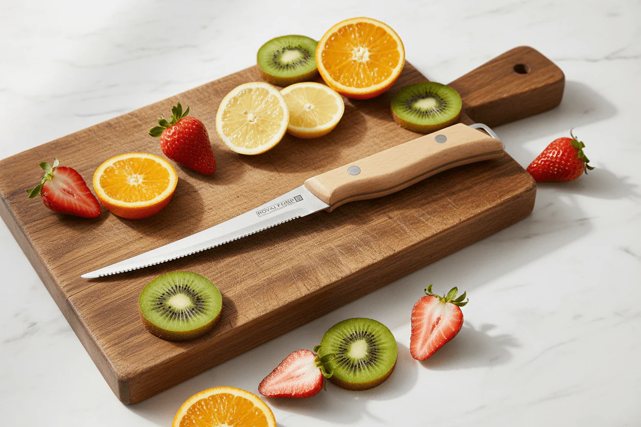 Royalford 5" Stainless Steel Fruit Knife with Wooden Handle – Dishwasher Safe (RF12096) - Image 5