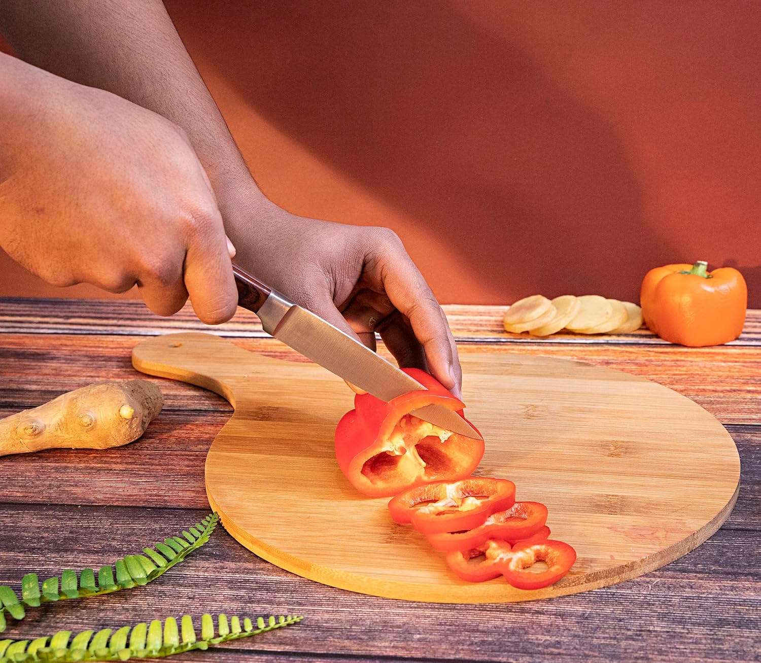 ROYALFORD 5" Utility Knife 24cm*2cm*1.5cm, Extra Sharp, SS Blade with Strong Wooden Handle- RF4112 - Image 3