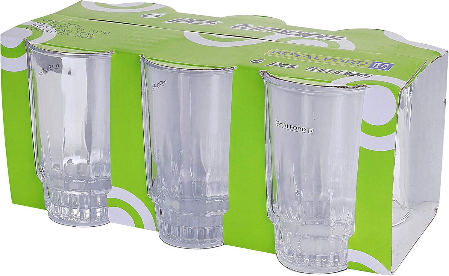 ROYALFORD 6pcs Glass Tumbler Set 266ml- RF1385 - Image 2