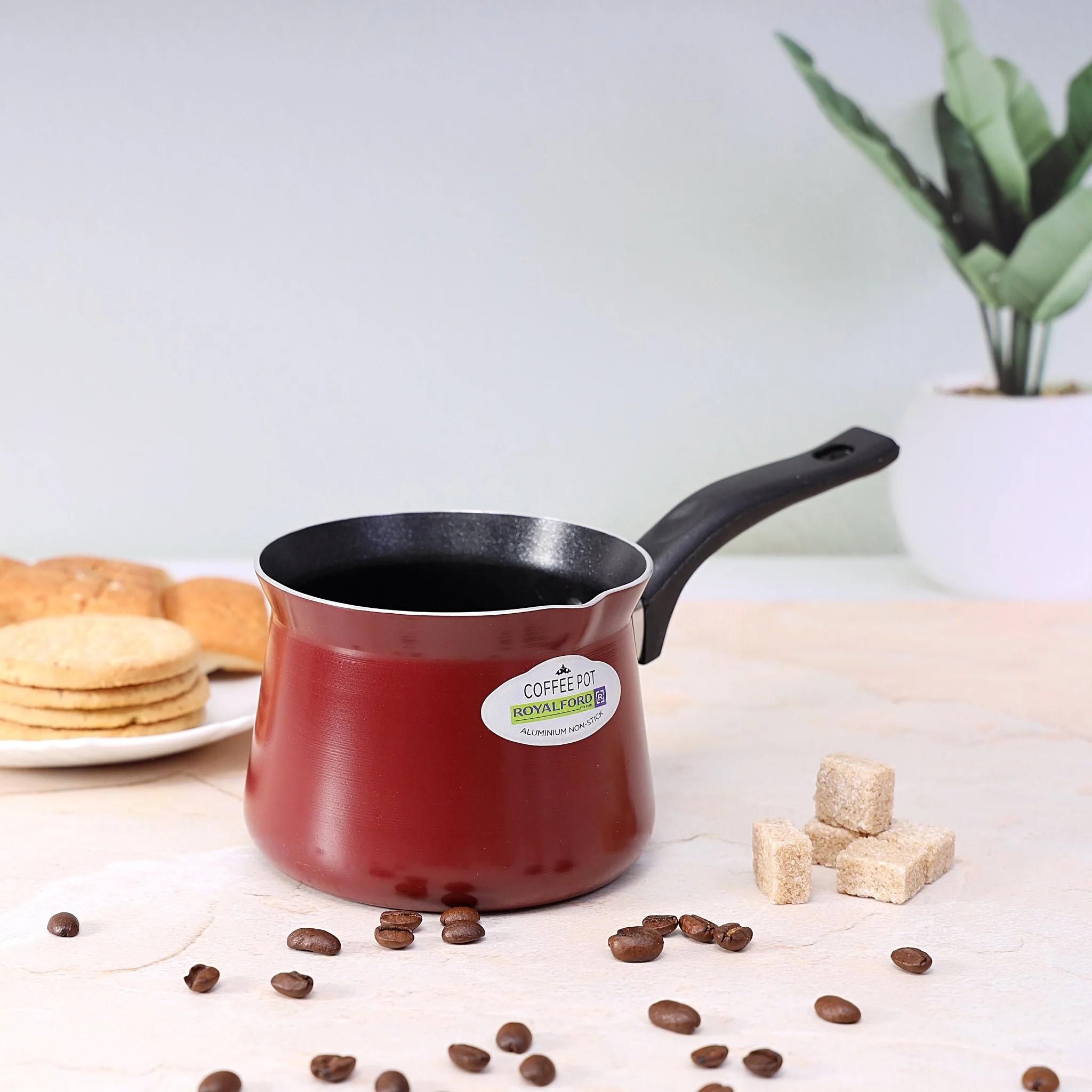 ROYALFORD Aluminium Non-Stick Coffee Pot 7.5cm, 400ml- RF1139 - Image 4