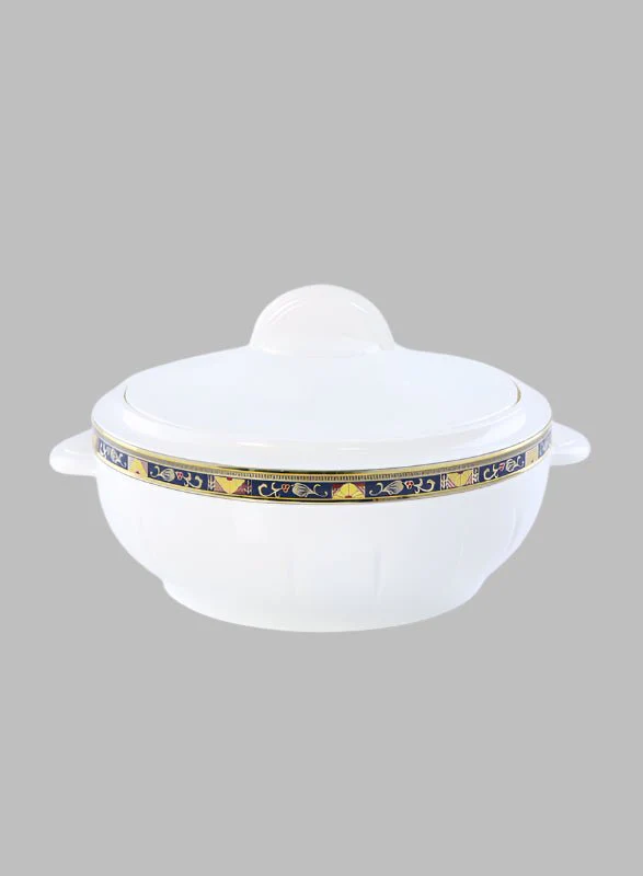 ROYALFORD Classic Casserole 1600ml, Highly Insulated, Stainless Steel Lid and Bowl, White
