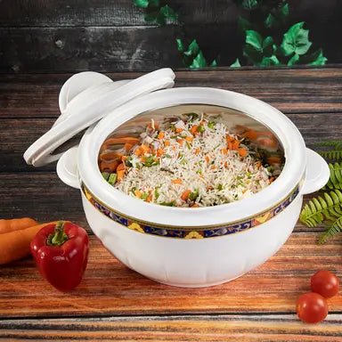 ROYALFORD Classic Casserole 3500ml, Highly Insulated, Stainless Steel Lid and Bowl, White - Image 3