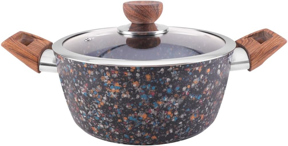 ROYALFORD Forged Aluminum Casserole 28cm, Mult-Stone Granite Coating, Induction Compatible