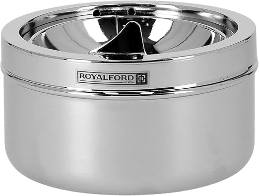 Royalford Metal Ashtray, Silver, RF5241 - Image 2