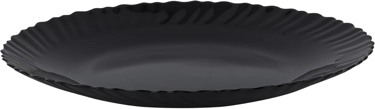 Royalford Opalware Dinner Plates RF11901 Serving Plates, Rice Plates, Dishwasher Safe, Microwave Safe-27CM-Black - Image 2