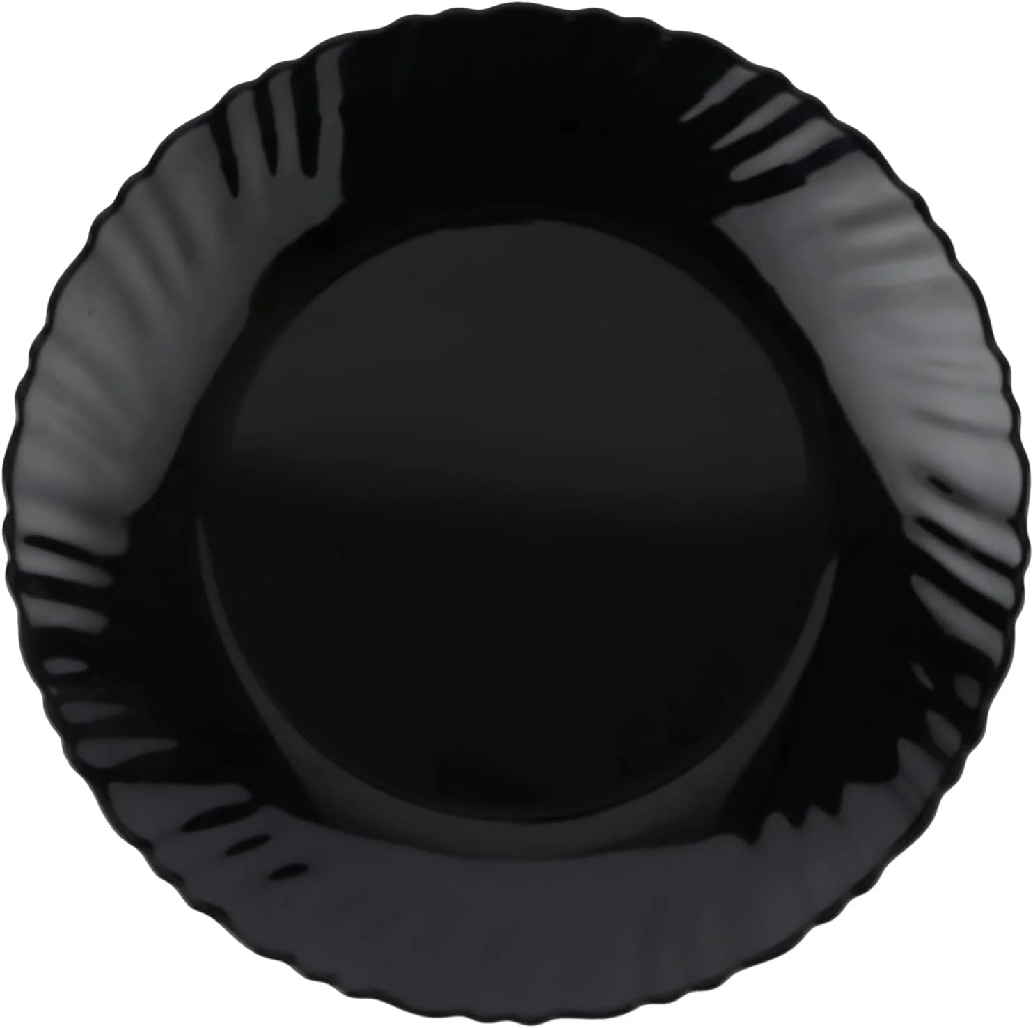 Royalford Opalware Dinner Plates RF11902 Reusable Flat Serving Plates Rice Plates, Dishwasher Safe, Microwave Safe Perfect for Dinner Dishes Healthy for kids & Adult, BPA free & Eco-Friendly Medium-19CM-Black