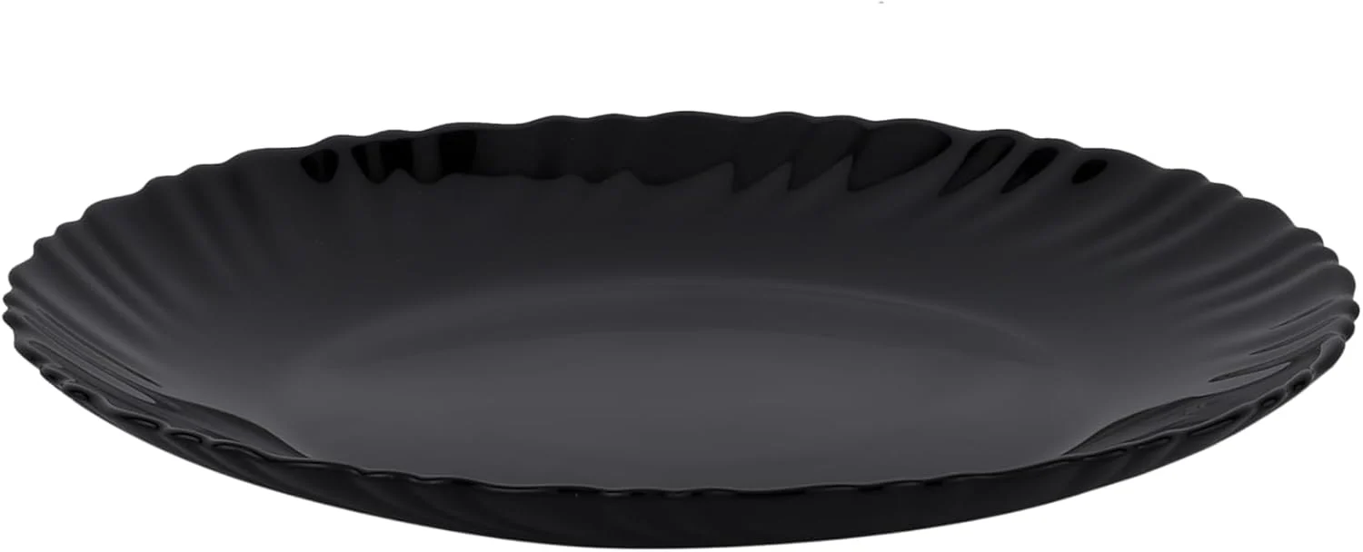 Royalford Opalware Dinner Plates RF11902 Reusable Flat Serving Plates Rice Plates, Dishwasher Safe, Microwave Safe Perfect for Dinner Dishes Healthy for kids & Adult, BPA free & Eco-Friendly Medium-19CM-Black - Image 2