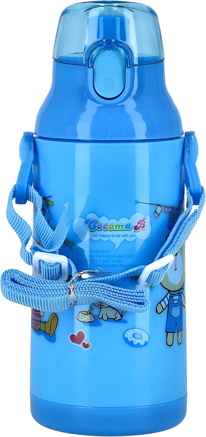Royalford Plastic Waterbottle 350ml, Durable & Leakproof, Suitable for Hot&Cold Drinks, Eco-Friendly Material, Blue- RF6420