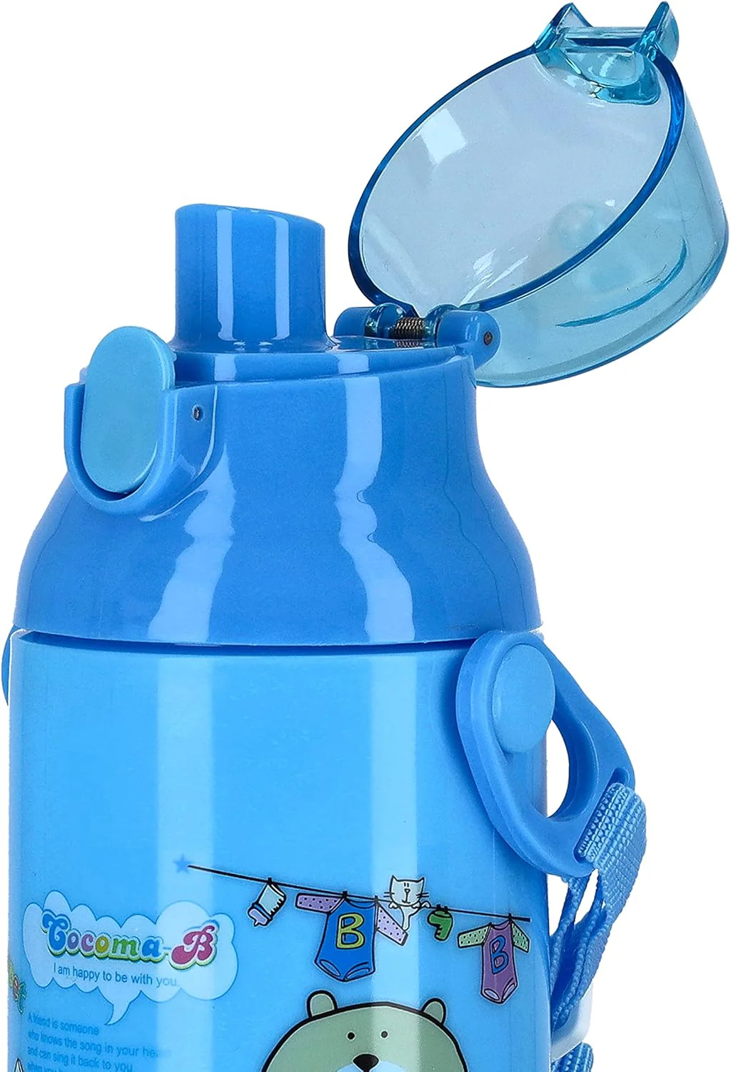 Royalford Plastic Waterbottle 350ml, Durable & Leakproof, Suitable for Hot&Cold Drinks, Eco-Friendly Material, Blue- RF6420 - Image 3