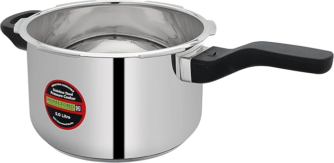 Royalford RF10184 3.0Ltr Stainless Steel Pressure Cooker - Portable Cool Touch Handle With Steam Vent Ideal For Rice, Meat, & More, Multi - Image 3