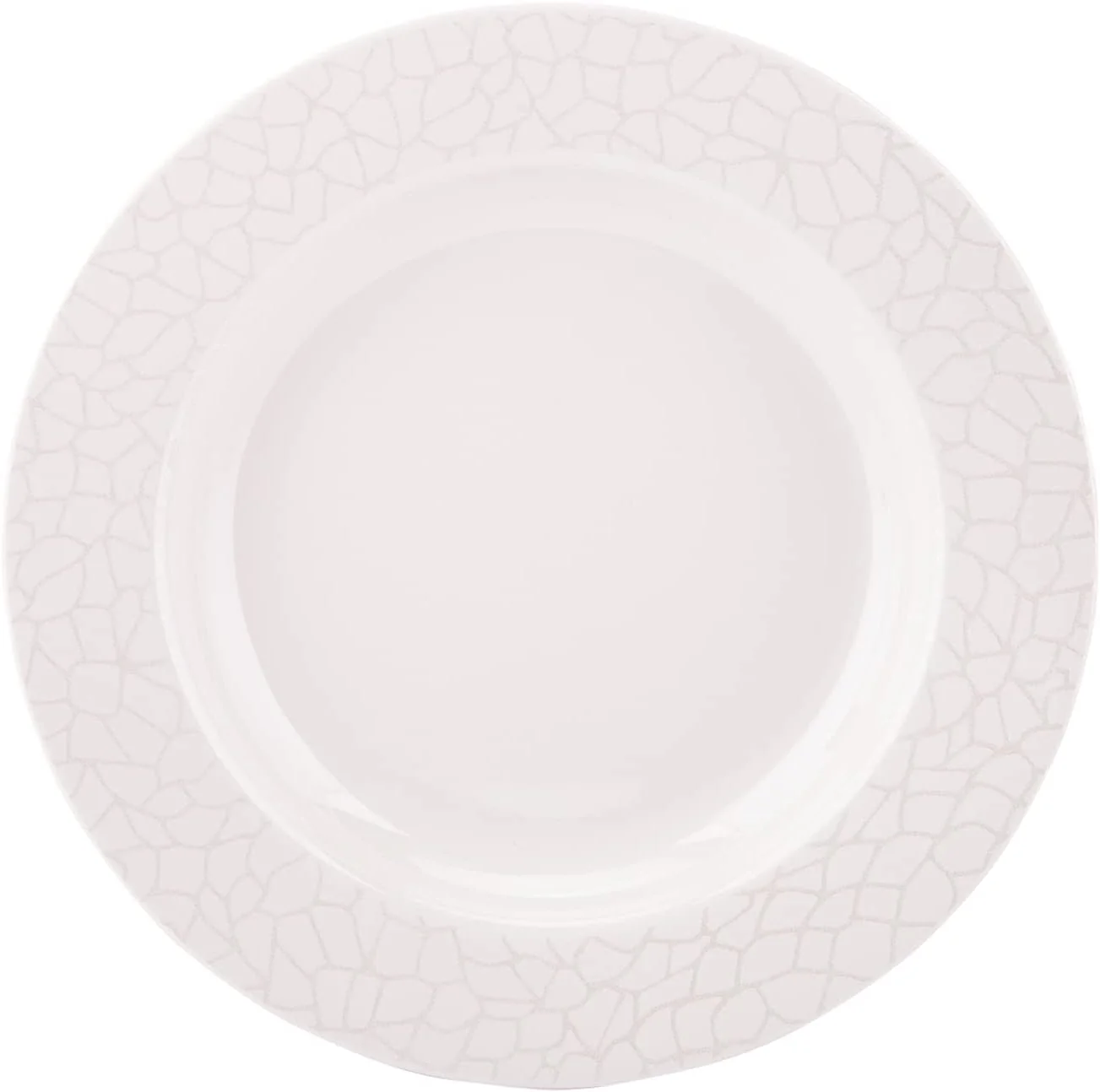 Royalford RF4490 Melamine Round White Pearl Deep Plate-26CM-White
