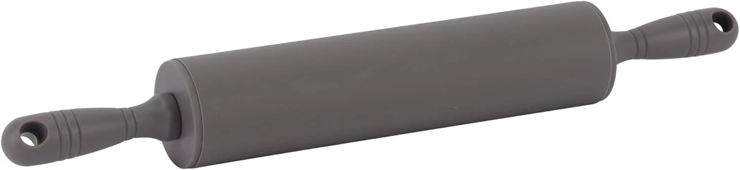 Royalford Rolling Pin RF12317 Non-Stick Silicone with PP Handle for Flour Dough, Pastry Roller baking Tools 100% Food Grade Dishwasher Safe marks and Stains resistant-31.5CM